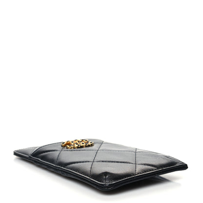 Chanel Goatskin Quilted Chanel 19 Phone and Card Holder Black 4 of 9
