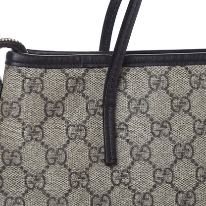 Gucci GG Supreme Monogram Small Zippered Tote Dark Brown 11 of 15