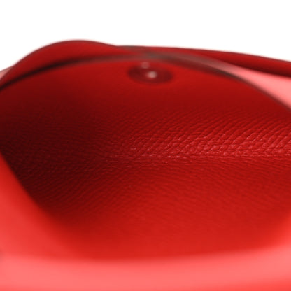 Hermes Epsom Calvi Duo Card Case Rouge De Coeur 6 of 7