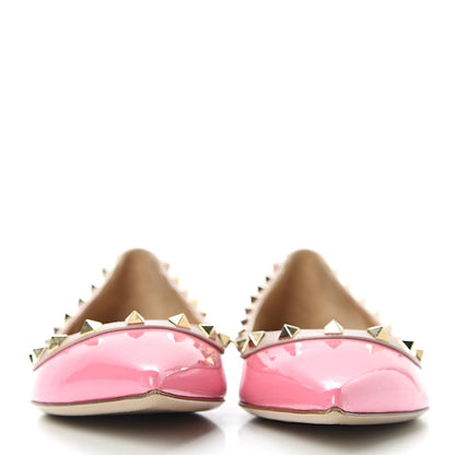 Valentino Garavani Patent Nappa Rockstud Ballerina Flats 41 Ninphea Poudre 2 of 9
