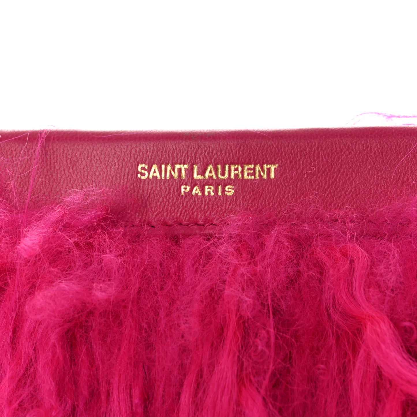 Fur Mini Pac Pac Pouch On Chain Fuchsia