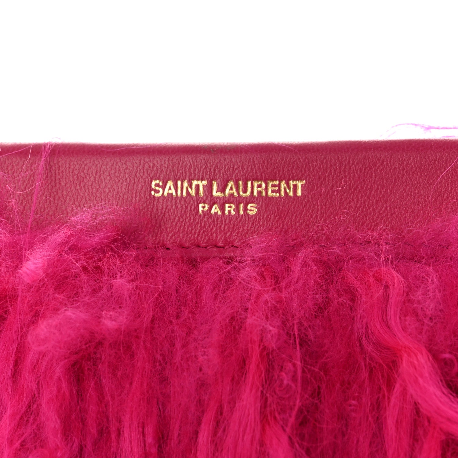 Saint Laurent Fur Mini Pac Pac Pouch On Chain Fuchsia 6 of 8