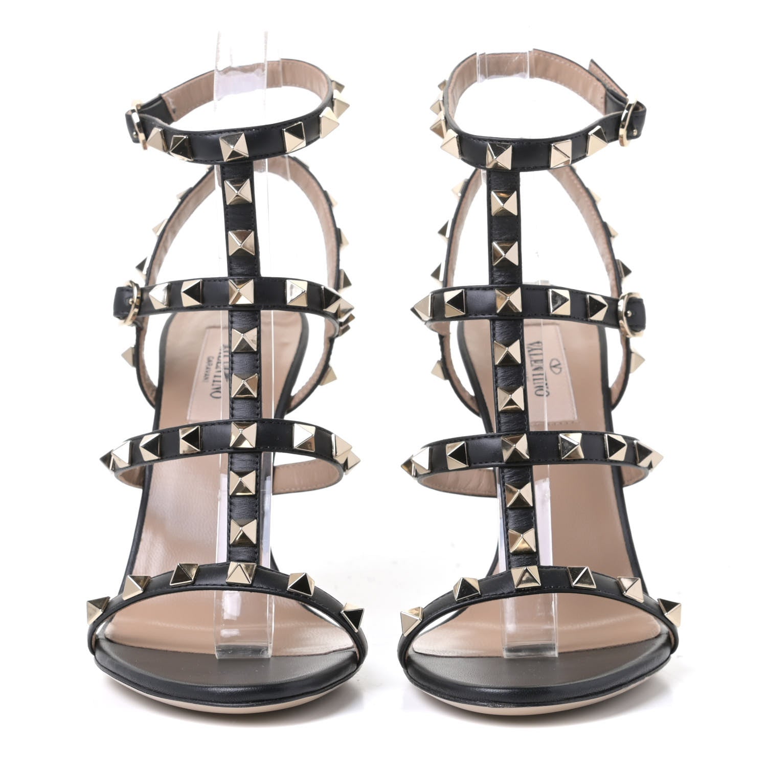 Valentino Garavani Calfskin Nappa Rockstud Gladiator 105mm Sandals 36 Black 2 of 6