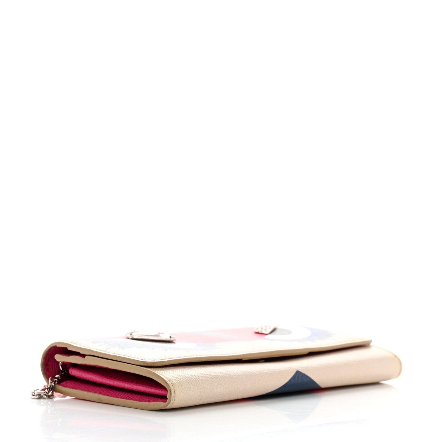 Vitello Elite Crystal Eye Monster Continental Wallet on Chain Bellini Multicolor