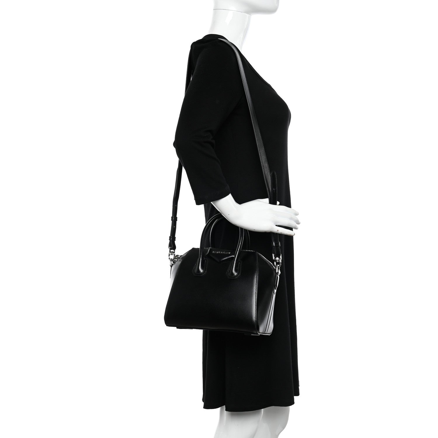 Givenchy Shiny Lord Calfskin Mini Antigona Black 2 of 9