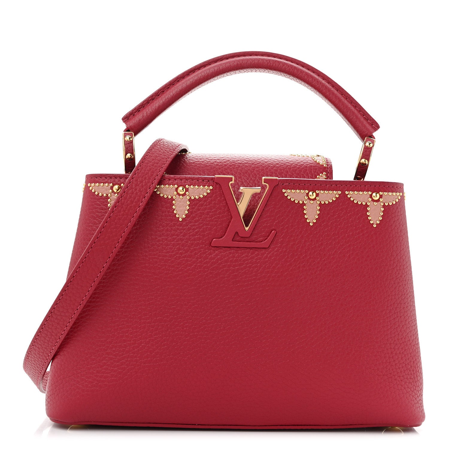 Louis Vuitton Taurillon Embellished Flower Capucines BB Dark Pink 1 of 11