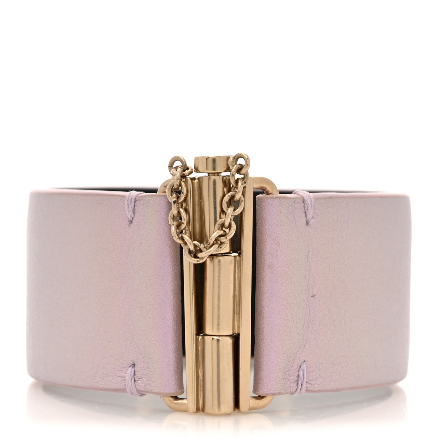 Iridescent Calfskin CC Wide Cuff M Lilac