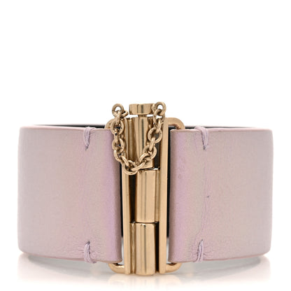 Chanel Iridescent Calfskin CC Wide Cuff M Lilac 3 of 5