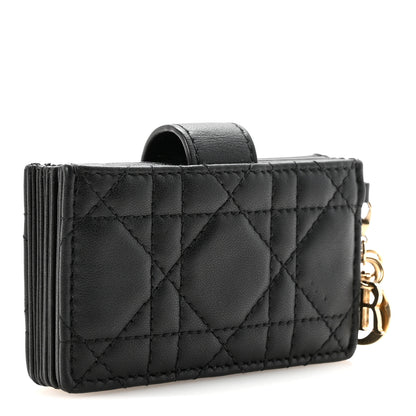 Christian Dior Lambskin Cannage Lady Dior Jasmine 5-Gusset Card Holder Black 3 of 7