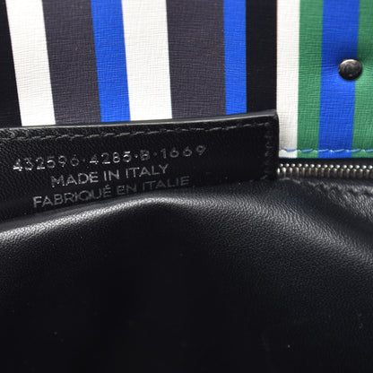 Balenciaga Veau Striped Papier B4 Zip Around Tote Variante Blue 7 of 19