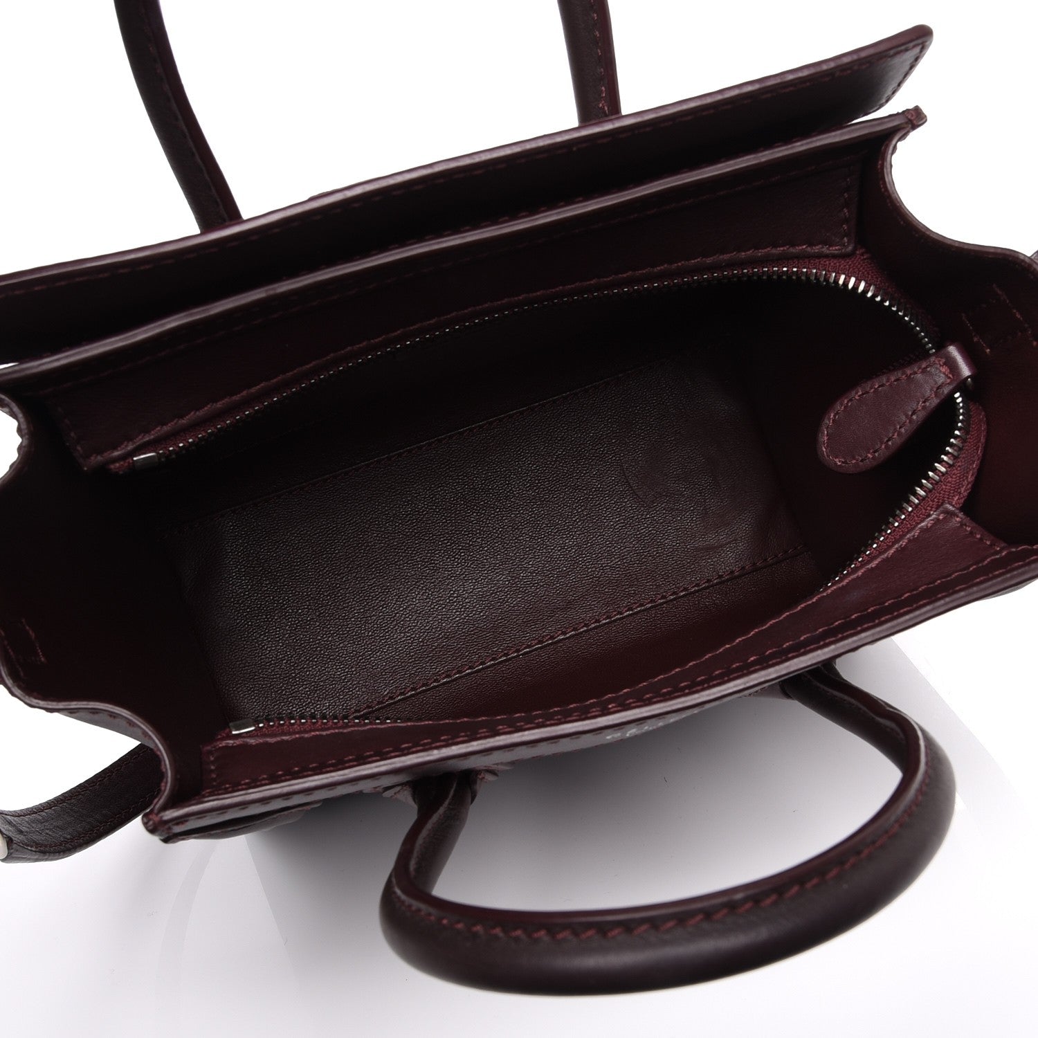 Celine Smooth Calfskin Nano Luggage Burgundy 5 of 9