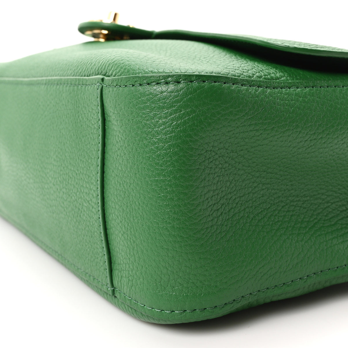 Grained Calfskin Small Souplissimo Maxi Flap Green