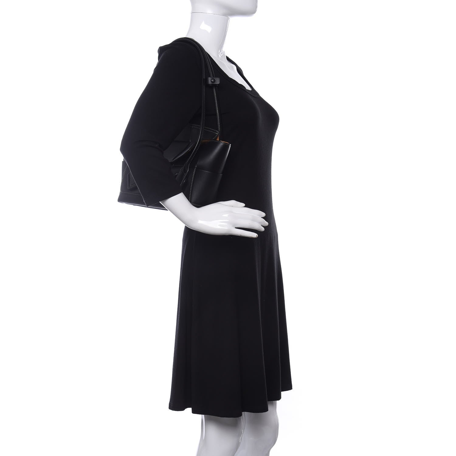 Bottega Veneta French Calfskin Maxi Intrecciato Small Arco Black 2 of 10
