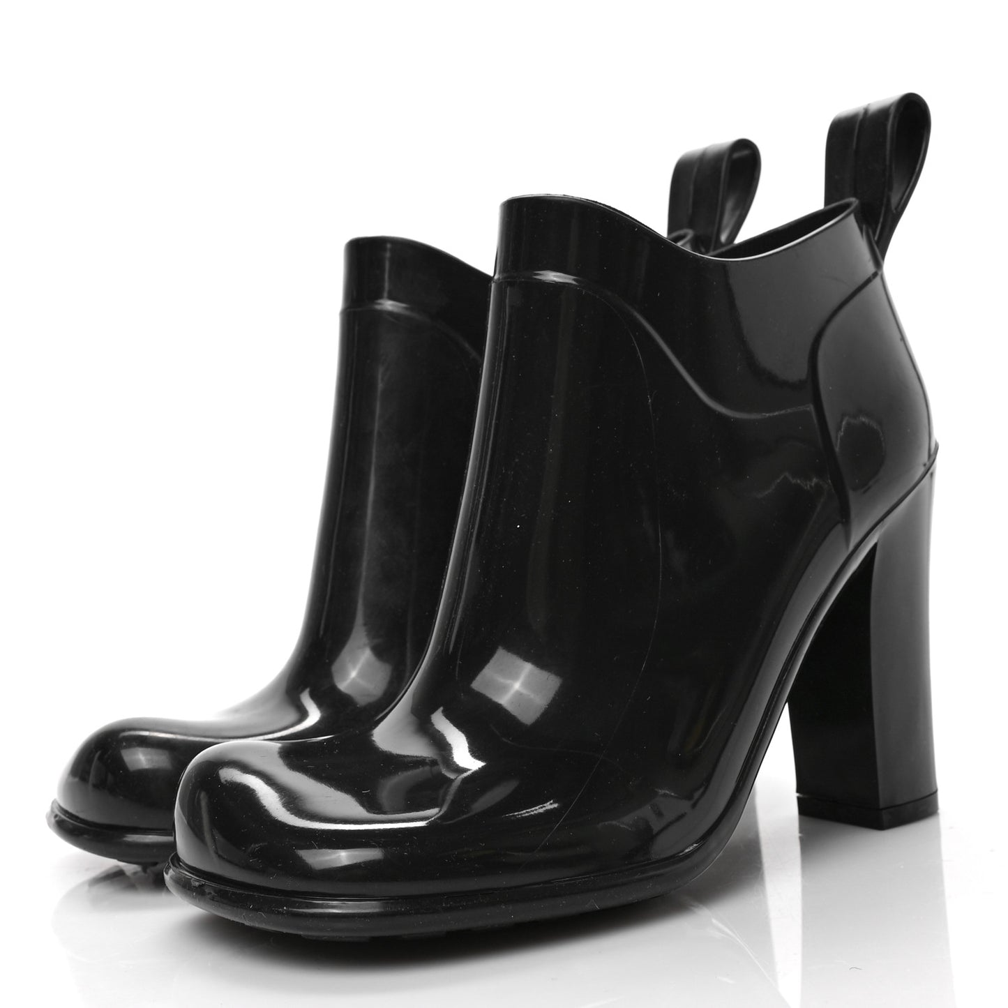 Rubber Shine Ankle Boots 36 Black