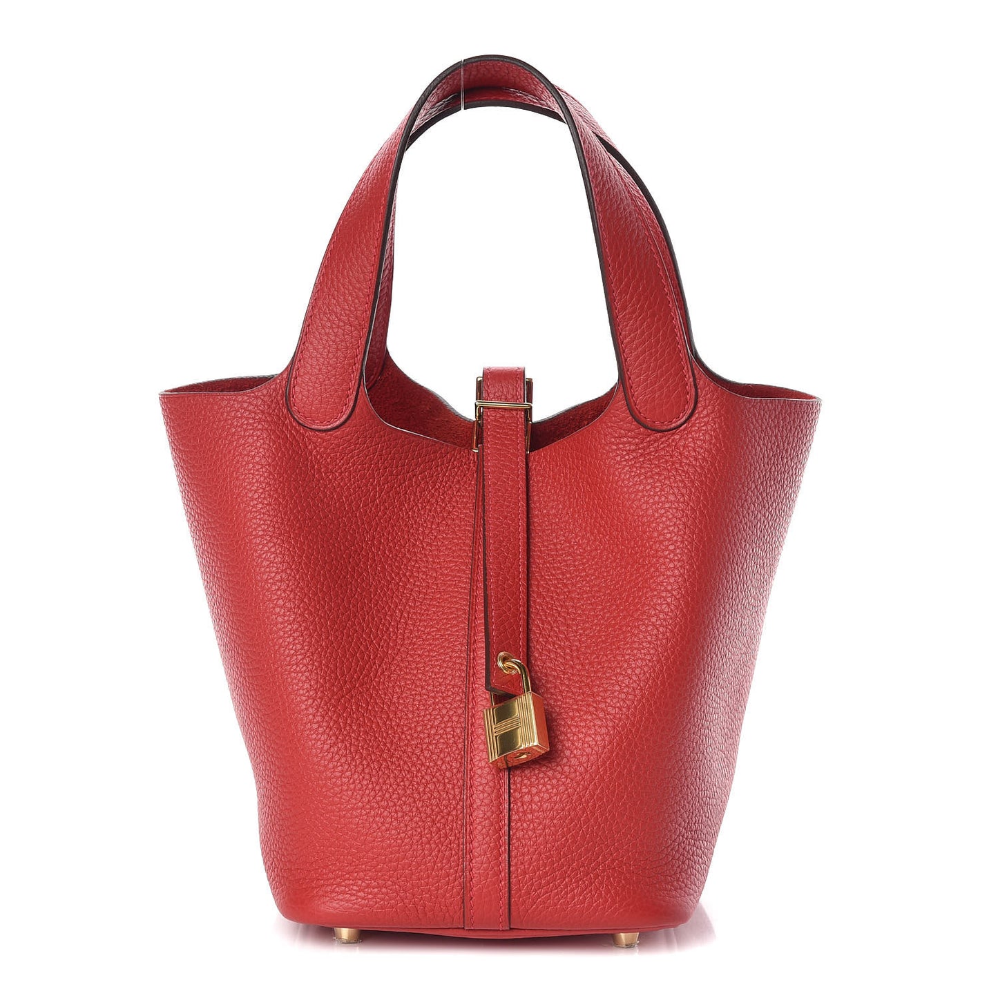 Taurillon Clemence Picotin Lock 18 PM Rouge Casaque