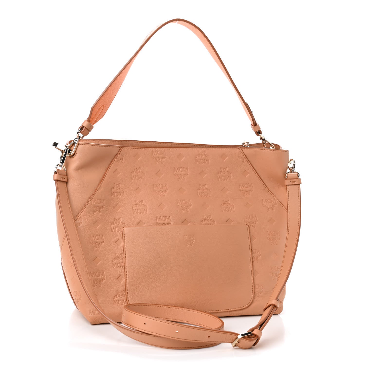 MCM Calfskin Ottomar Monogram Medium Klara Hobo Sandstone 2 of 9