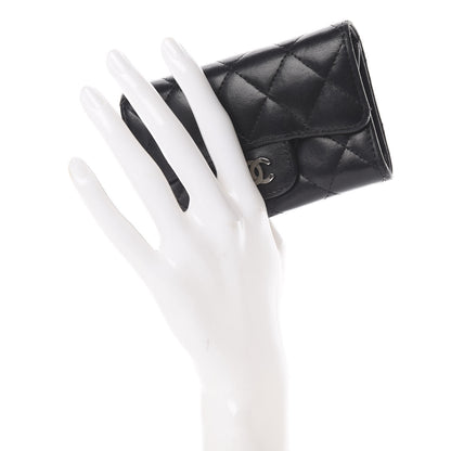 Chanel Lambskin Quilted Flap Card Holder Black 2 of 12