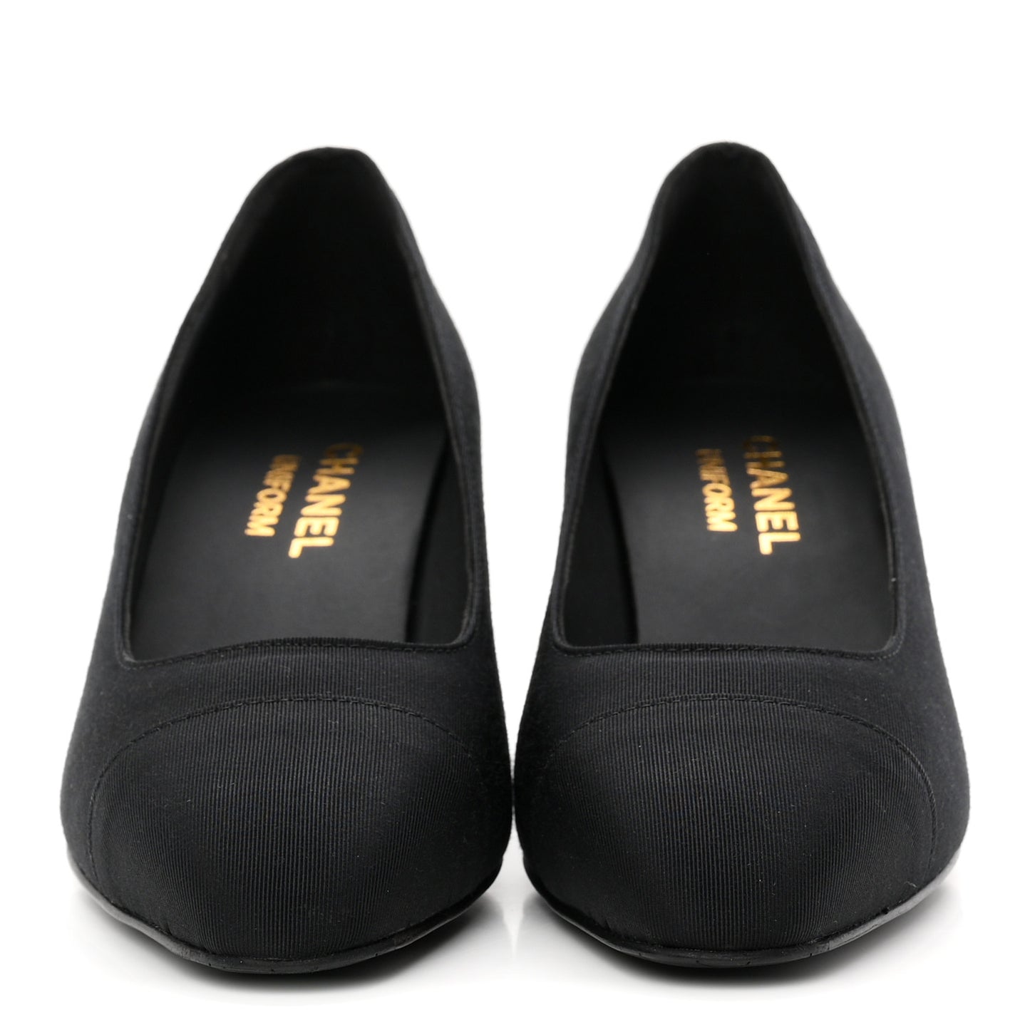 Grosgrain Cap Toe Uniform Pumps 35 Black