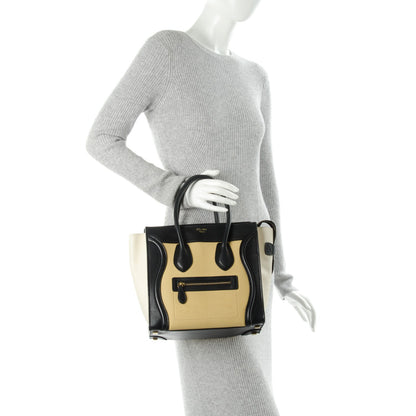 Celine Smooth Velluto Calfskin Micro Tri-Color Luggage Vanilla 2 of 8