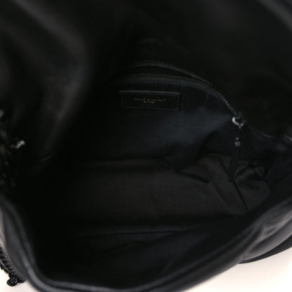 Saint Laurent Lambskin Quilted Small Loulou Puffer Monogram Chain Satchel Black 5 of 9