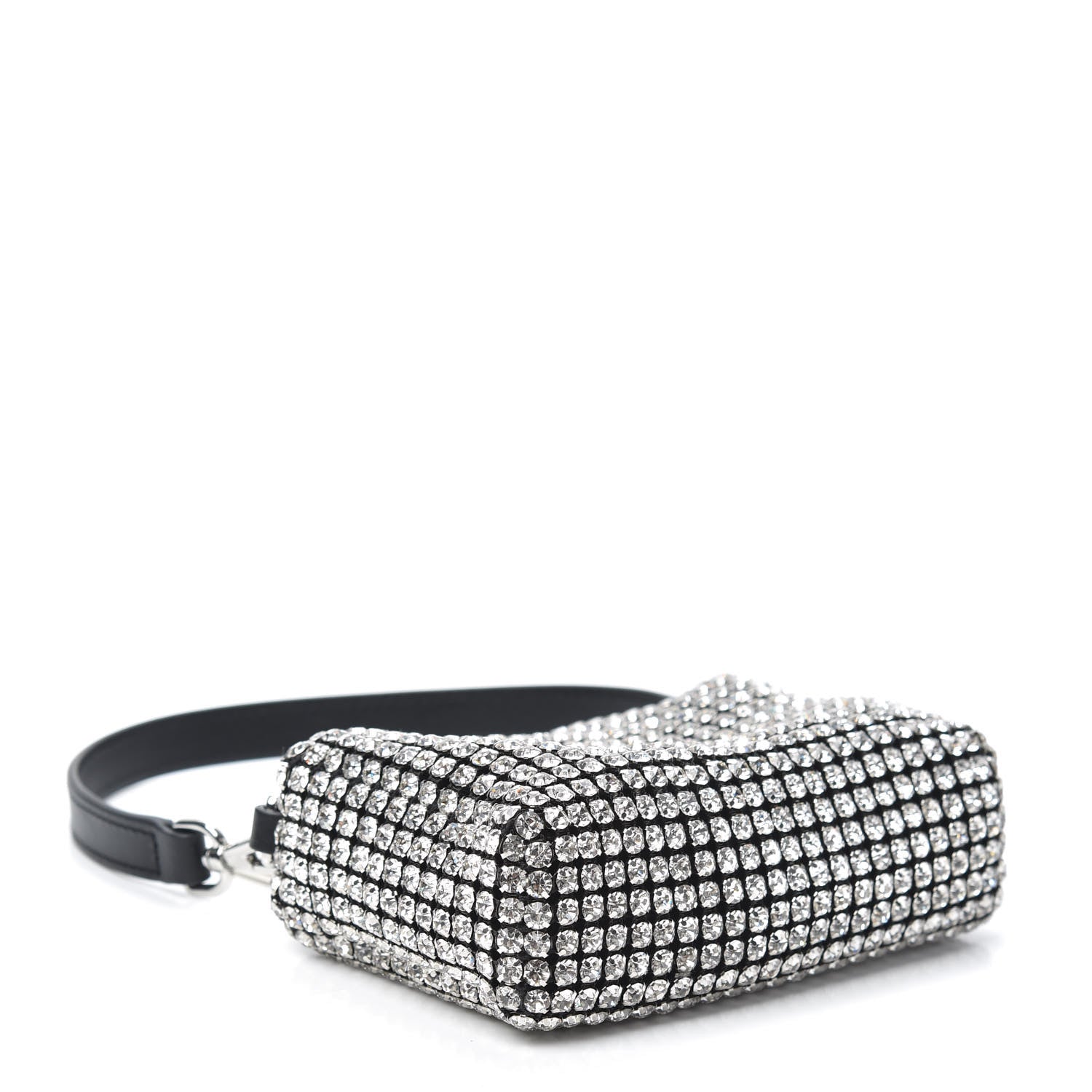 Alexander Wang Mesh Crystal Rhinestone Mini Heiress Pouch Black Silver 4 of 9