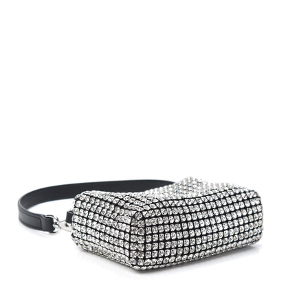 Alexander Wang Mesh Crystal Rhinestone Mini Heiress Pouch Black Silver 4 of 9