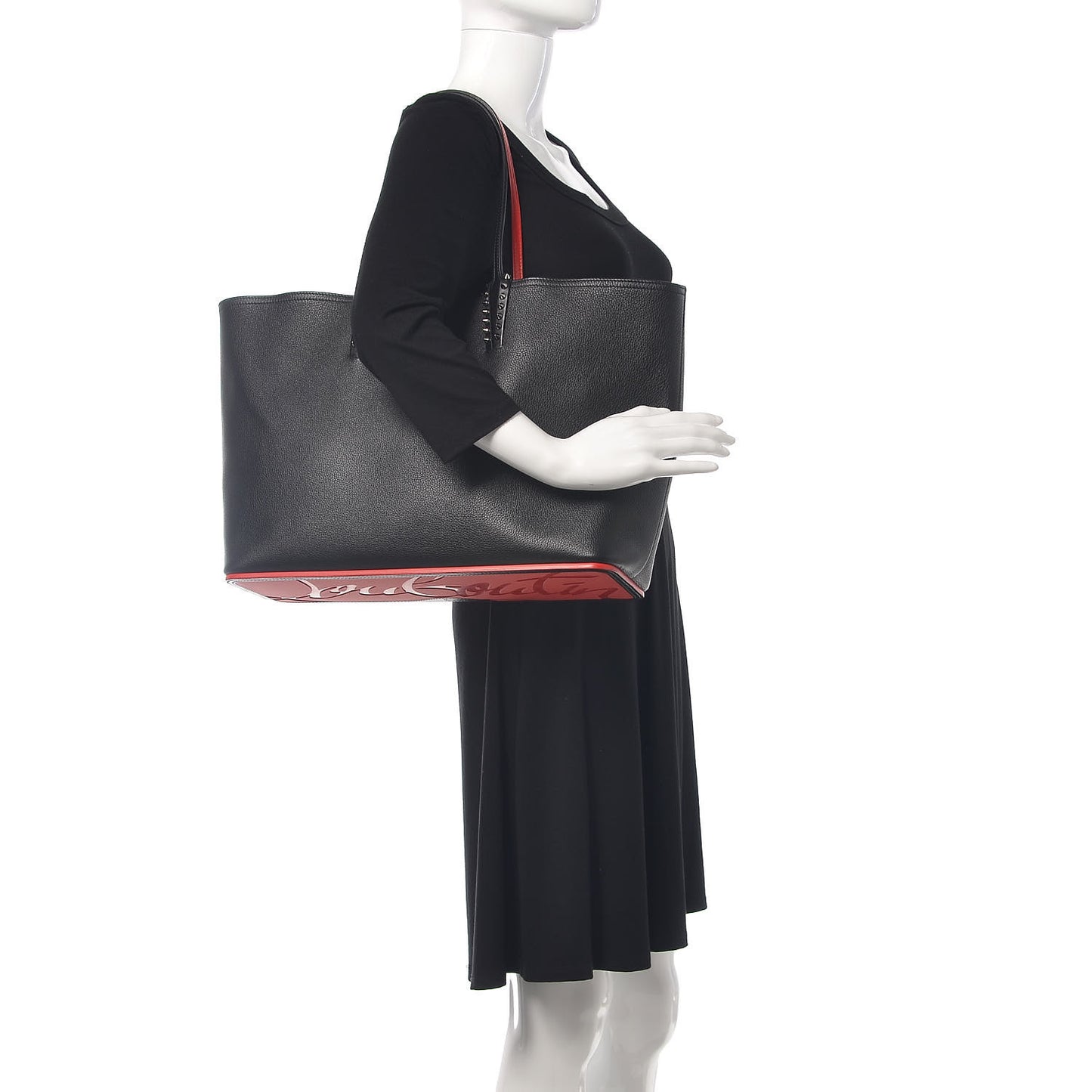 Calfskin Spikes East West Cabata Tote Black
