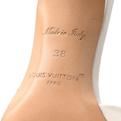 Louis Vuitton Lambskin Embossed Monogram By The Pool Revival High Heel Mules 38 White Blue Purple 7 of 10