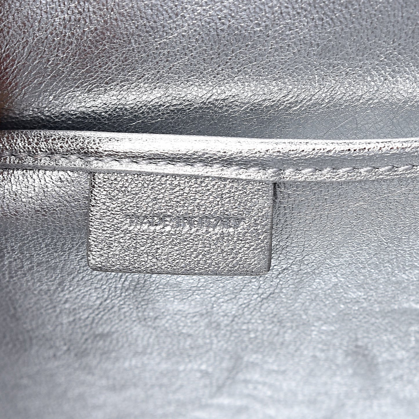 Laminated Lambskin Nano Luggage Silver