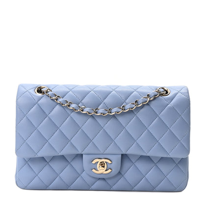 Chanel Lambskin Quilted Medium Double Flap Light Blue 1 of 10