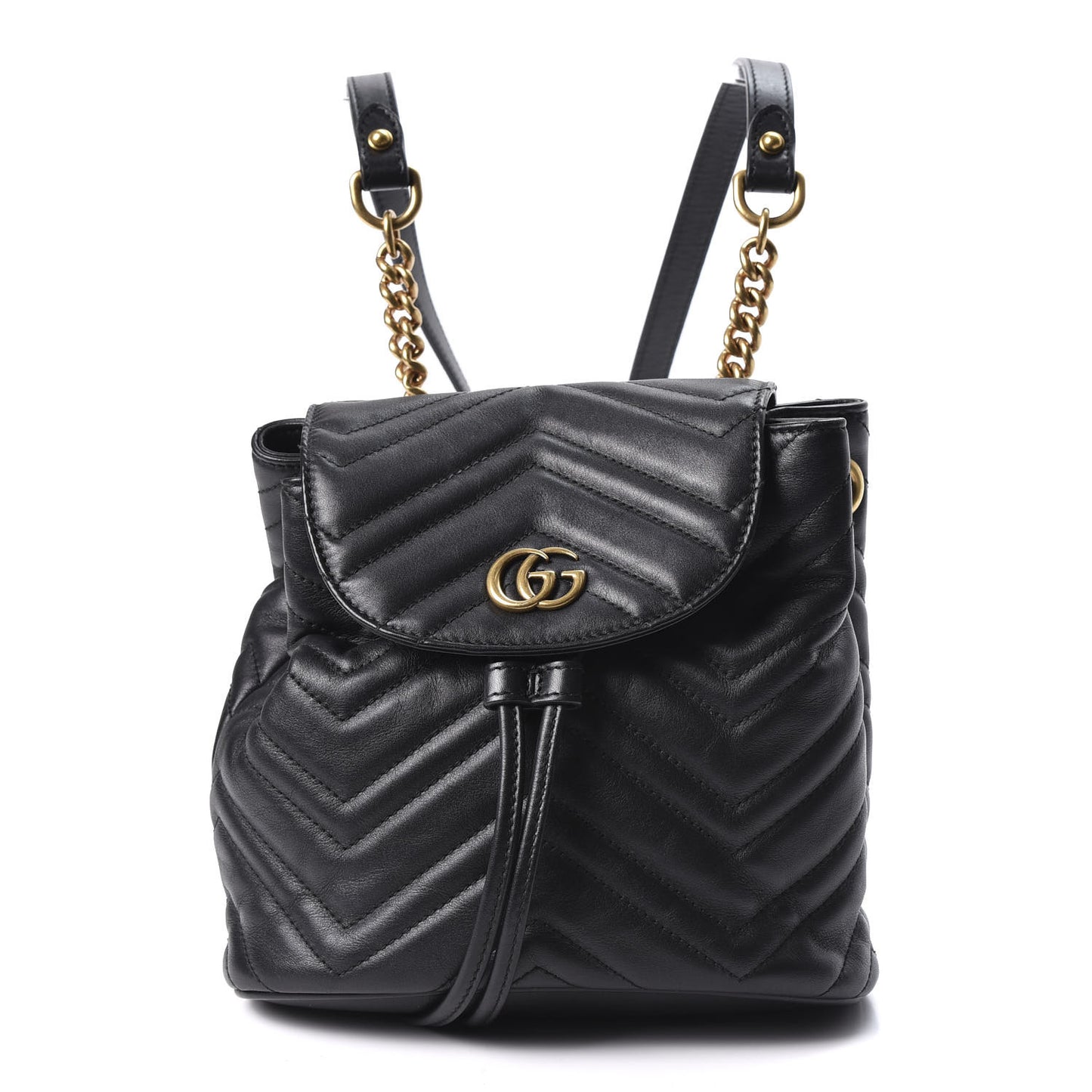 Calfskin Matelasse GG Marmont Flap Backpack Black