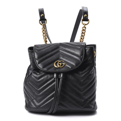 Gucci Calfskin Matelasse GG Marmont Flap Backpack Black 1 of 11