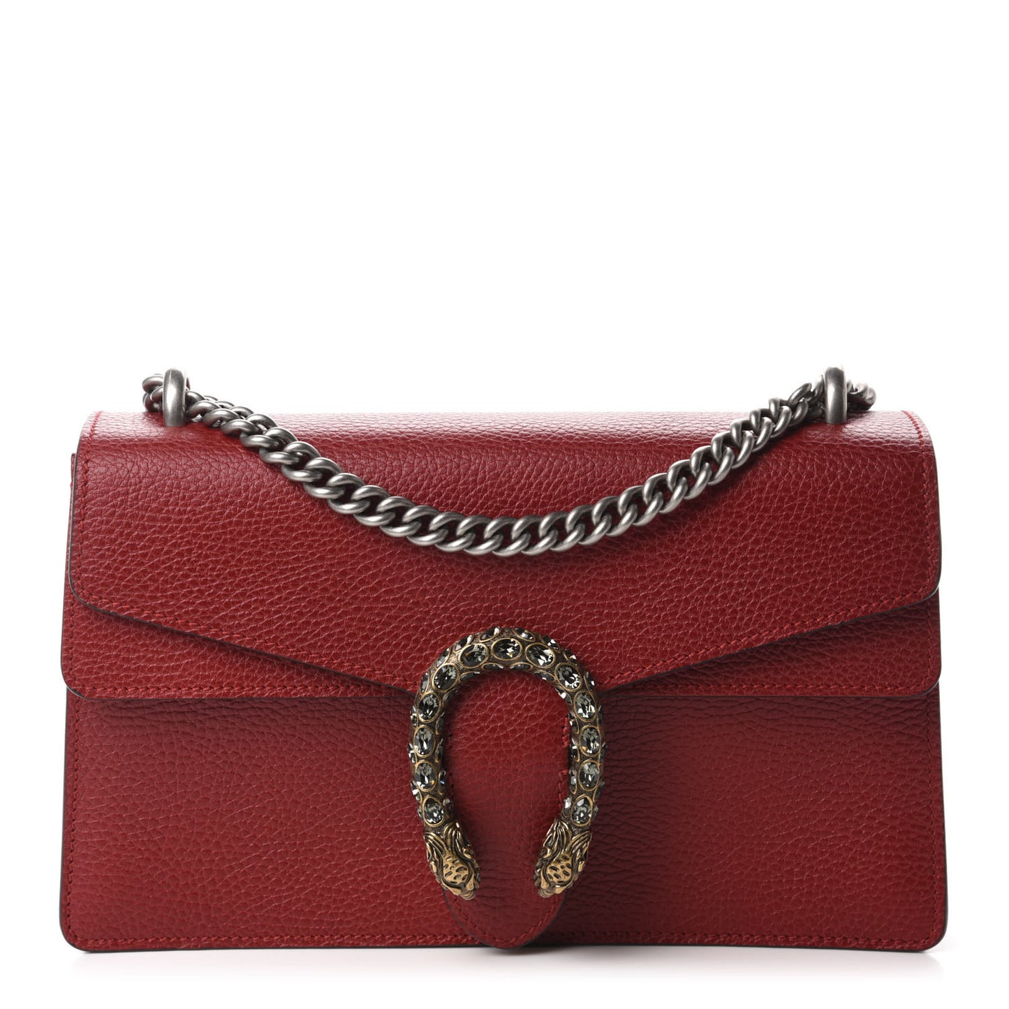 Dollar Calfskin Swarovski Crystal Small Dionysus Shoulder Bag Hibiscus Red