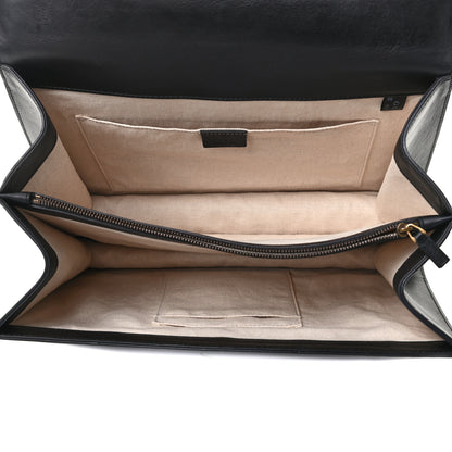 Gucci Calfskin Bamboo Web Large Dionysus Top Handle Bag Black Bright Evergreen Hibiscus Red 5 of 10