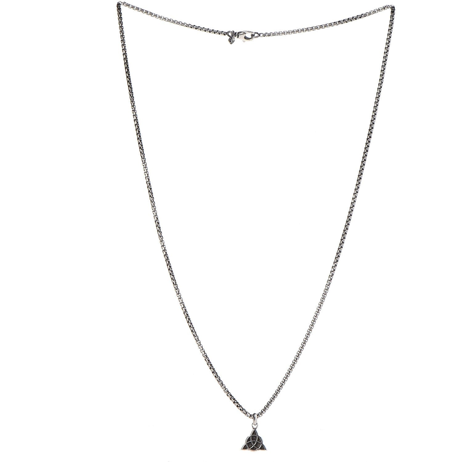 David Yurman Sterling Silver Celtic Knot Amulete Pendant Necklace 3 of 7