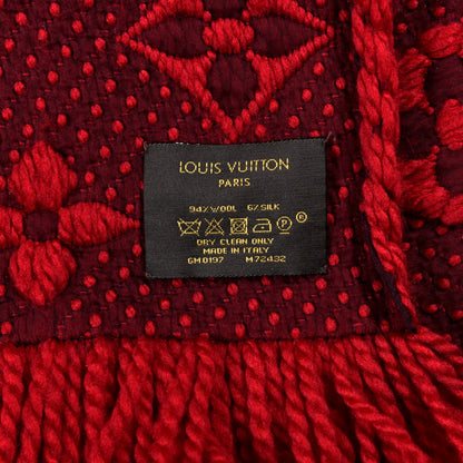 Louis Vuitton Wool Silk Logomania Scarf Rubis 3 of 3