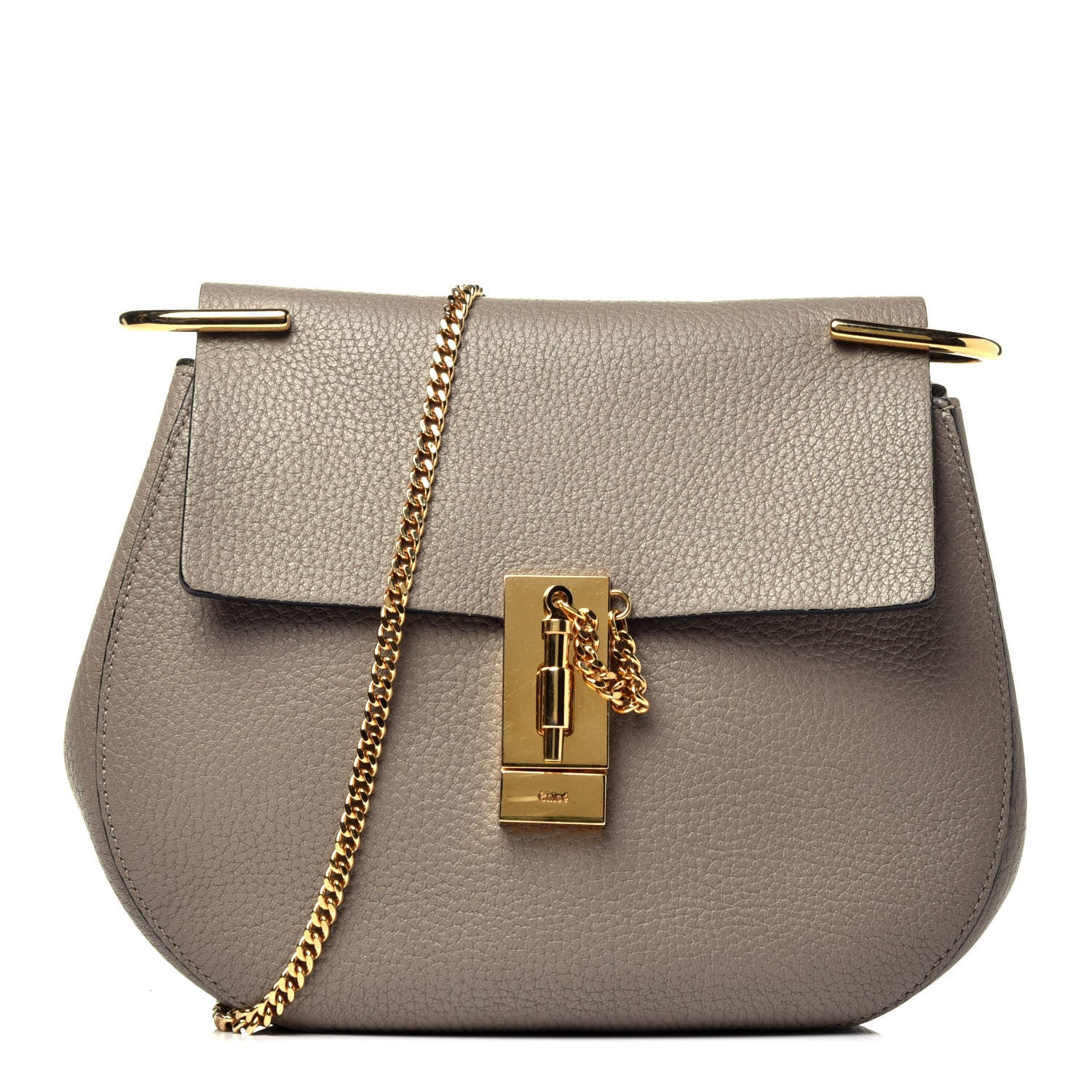 Chloe Grained Lambskin Drew Shoulder Bag Motty Grey 1 of 9