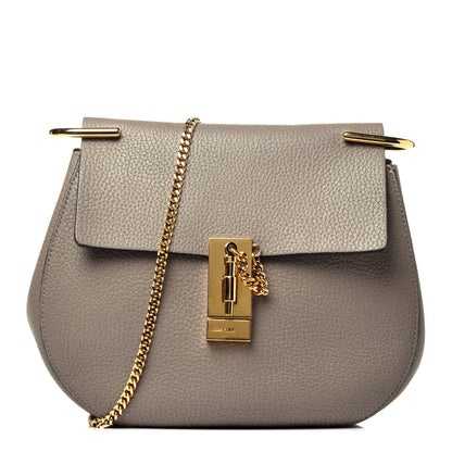 Chloe Grained Lambskin Drew Shoulder Bag Motty Grey 1 of 9