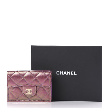 Chanel Iridescent Lambskin Small Quilted Flap Wallet Purple 9 of 9