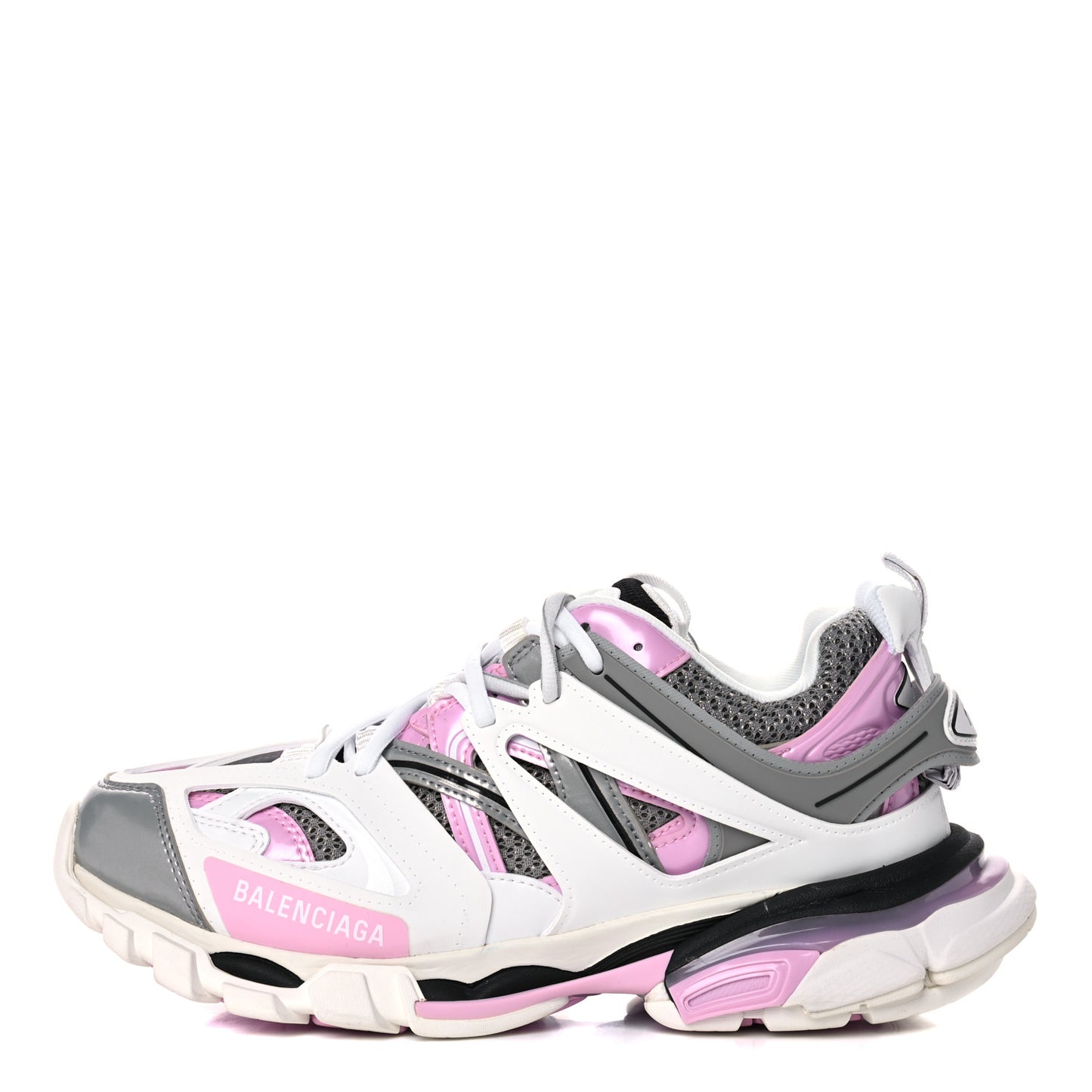 Mesh Rubber Bi-Color Womens Track Sneakers 40 White Pink Grey