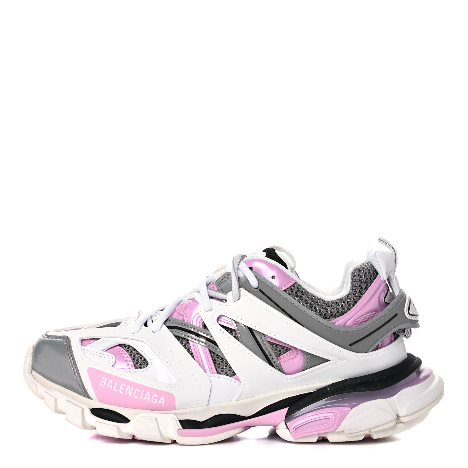 Balenciaga Mesh Rubber Bi-Color Womens Track Sneakers 40 White Pink Grey 1 of 9