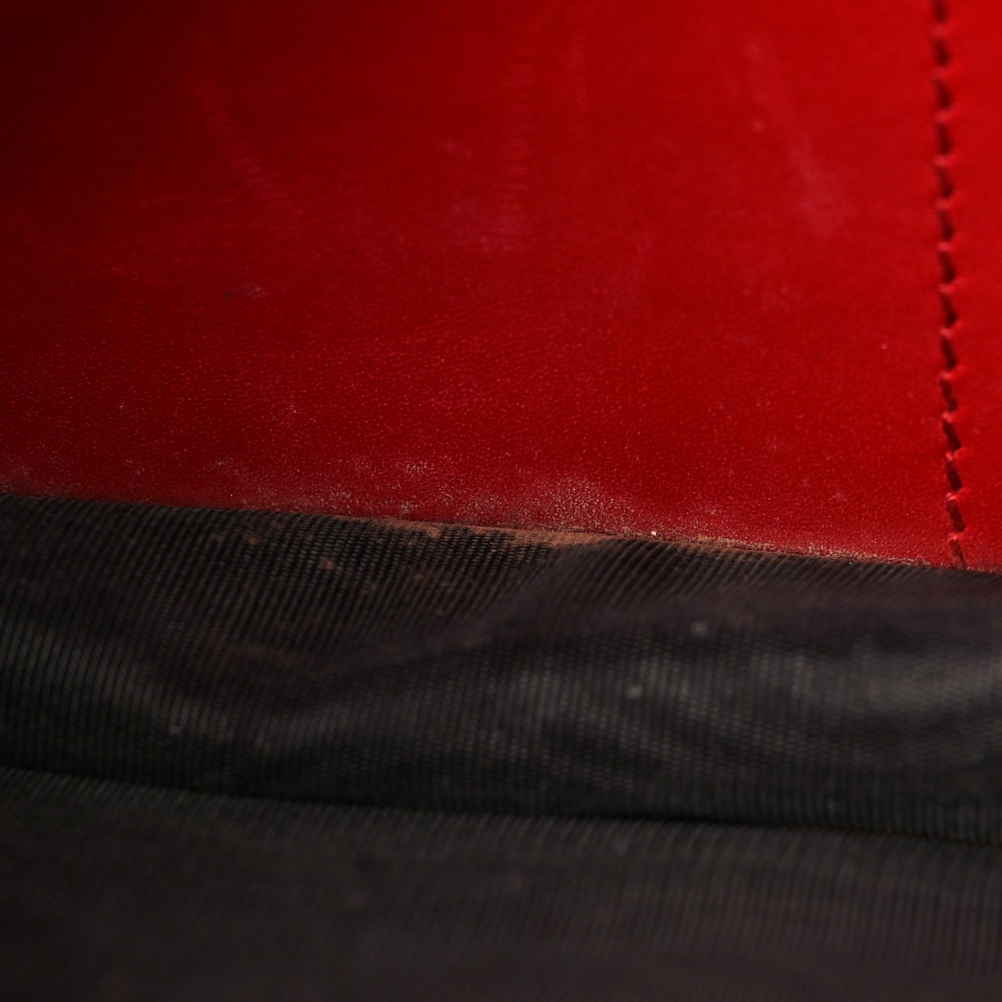 Calfskin XL Embossed Chain Wallet Red
