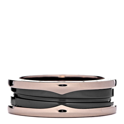 Bulgari 18K Rose Gold Black Ceramic B.Zero1 Two-Band Ring 65 11 4 of 7