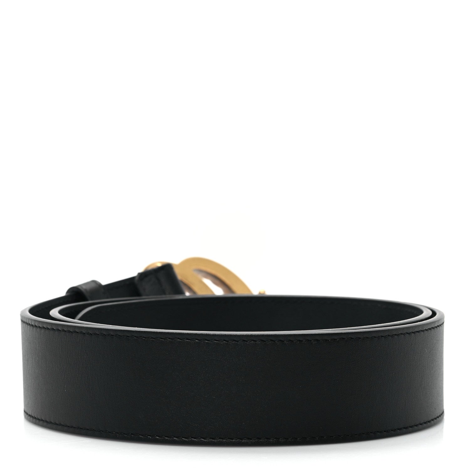 Gucci Moon Calfskin Pearl Double G 40mm Belt 85 34 Black Cream 2 of 4