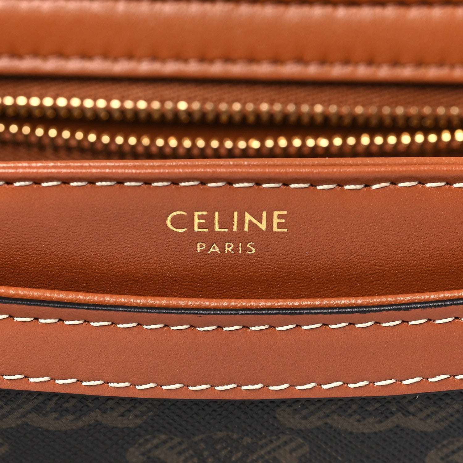 Celine Canvas Calfskin Triomphe Teen Besace Tan 6 of 9