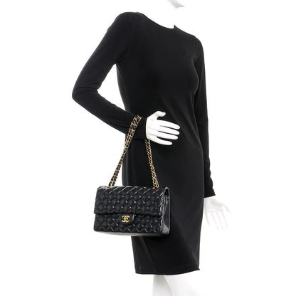 Chanel Lambskin Quilted Medium Double Flap Black 3 of 8