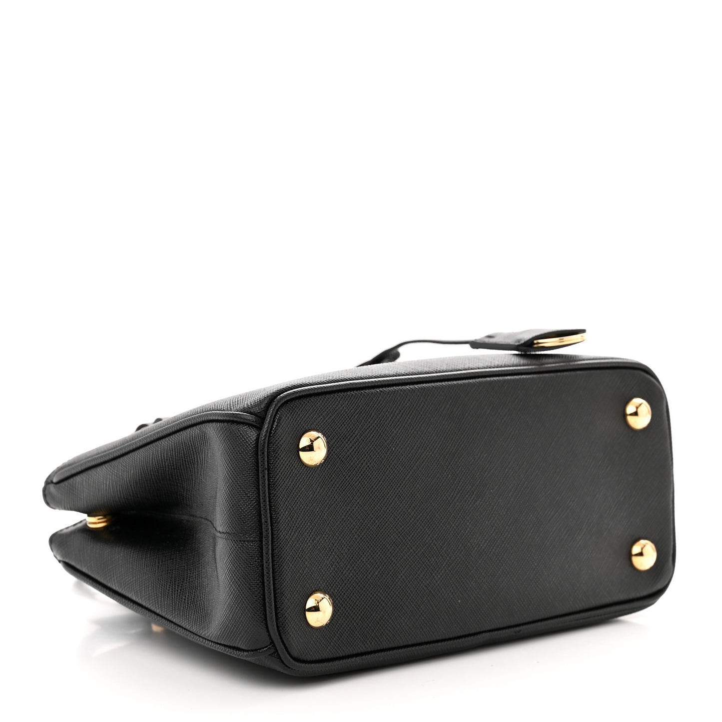Saffiano Lux Micro Galleria Shoulder Bag Black