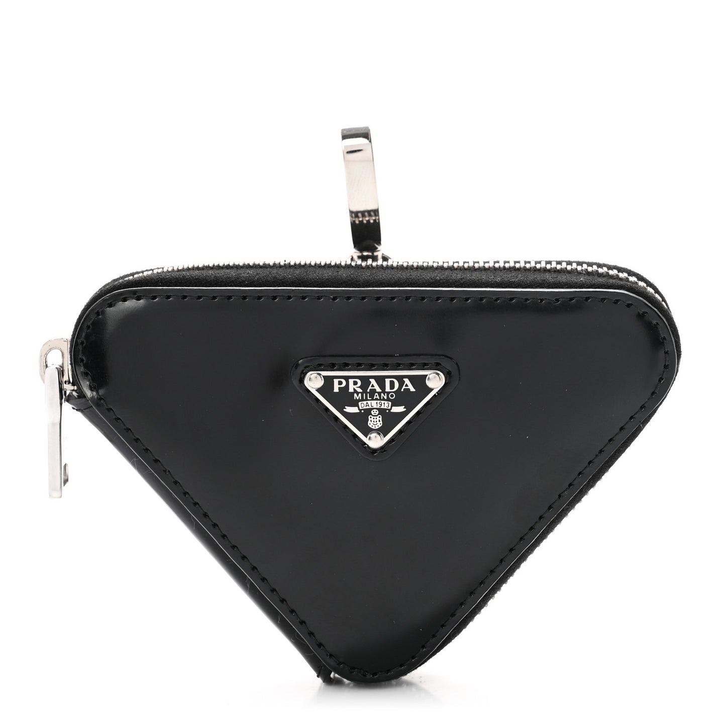 Spazzolato Triangle Coin Pouch Bag Charm Black