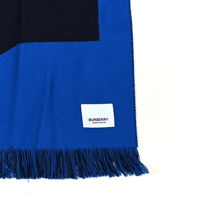 Burberry Wool Football Scarf Dark Charcoal Blue 4 of 6