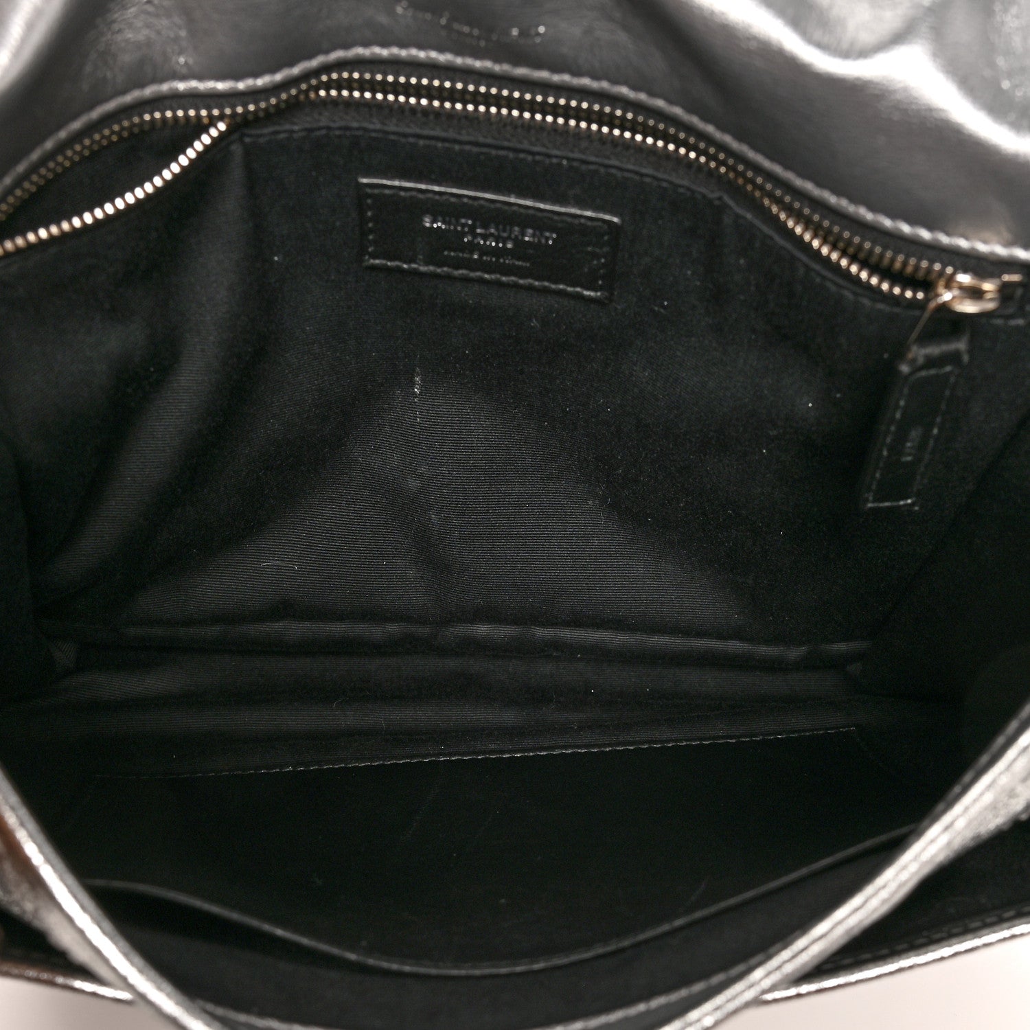 Saint Laurent Metallic Lambskin Matelasse Monogram Medium Niki Chain Satchel Argento 5 of 10